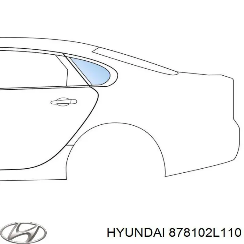 878102L110 Hyundai/Kia Стекло кузова/багажного отсека, левое