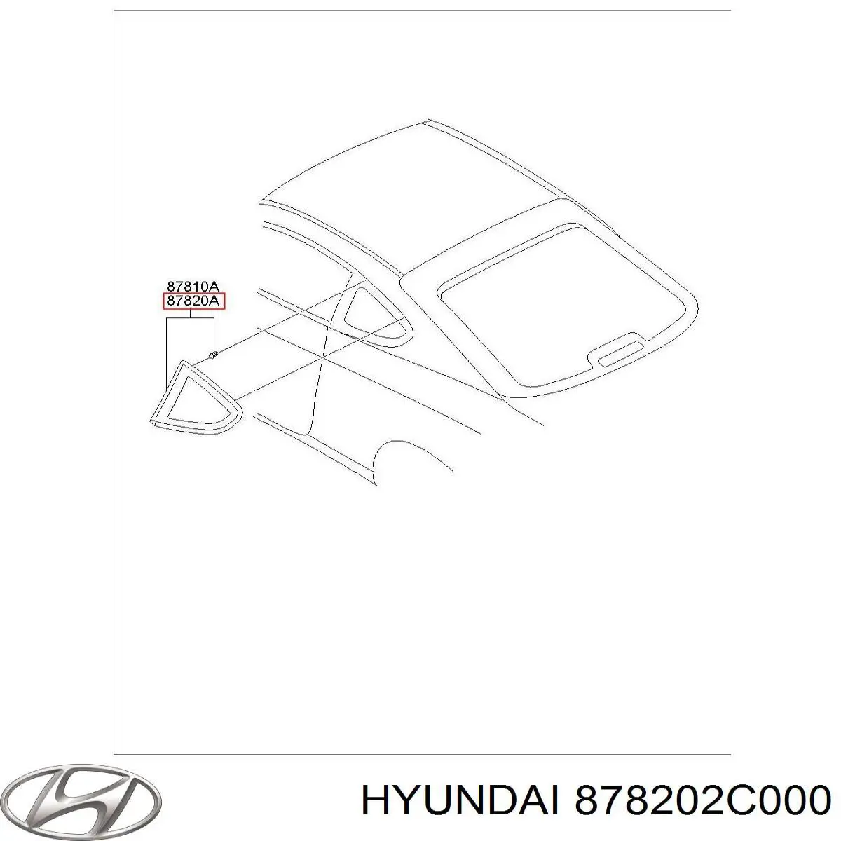 Стекло кузова (багажного отсека) правое на Hyundai Coupe GK