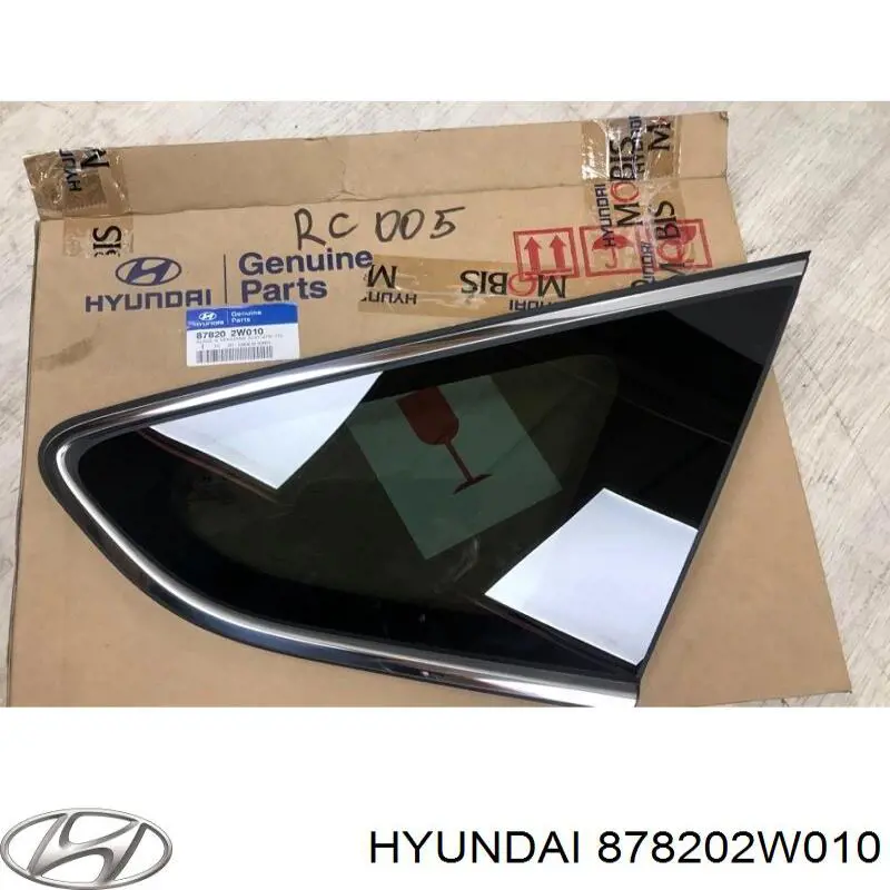 878202W010 Hyundai/Kia vidro de carroçaria (da seção de bagagem direito)