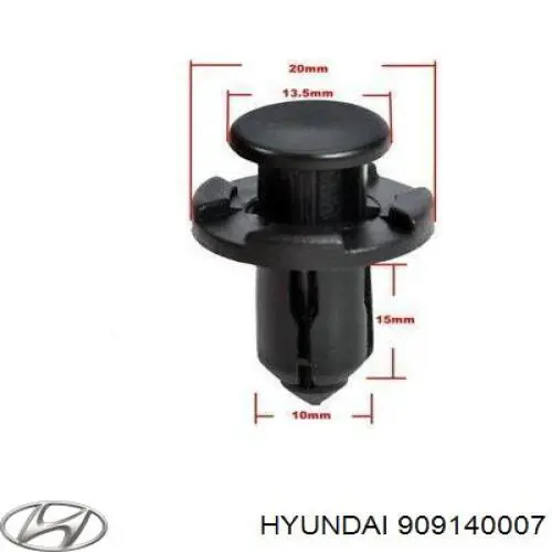 Пистон крепления заднего бампера 909140007 Hyundai/Kia