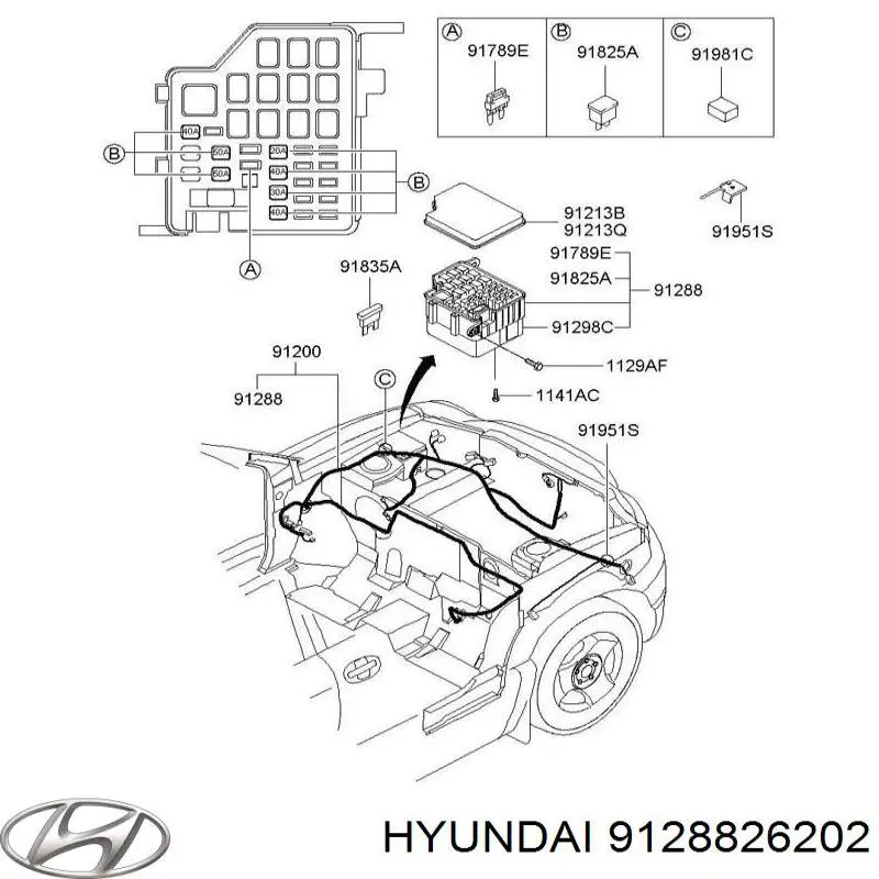 9128826202 Hyundai/Kia Монтажный блок предохранителей