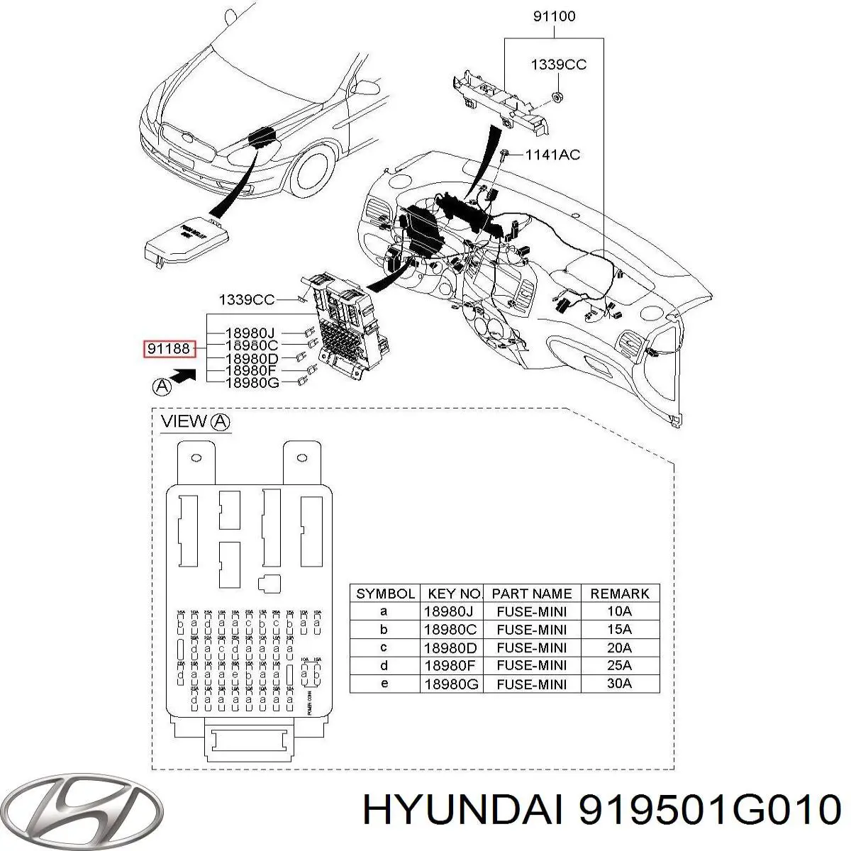 Купить 919501G010 Hyundai/Kia Монжатный блок реле
