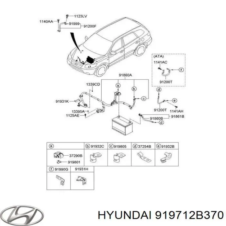 Купить 919712B370 Hyundai/Kia Крышка клемы АКБ