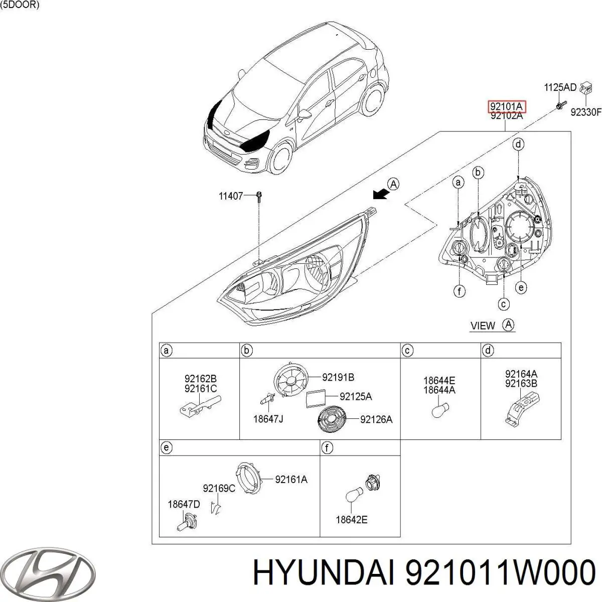 921011W000 Hyundai/Kia сравнить цены на Автопро