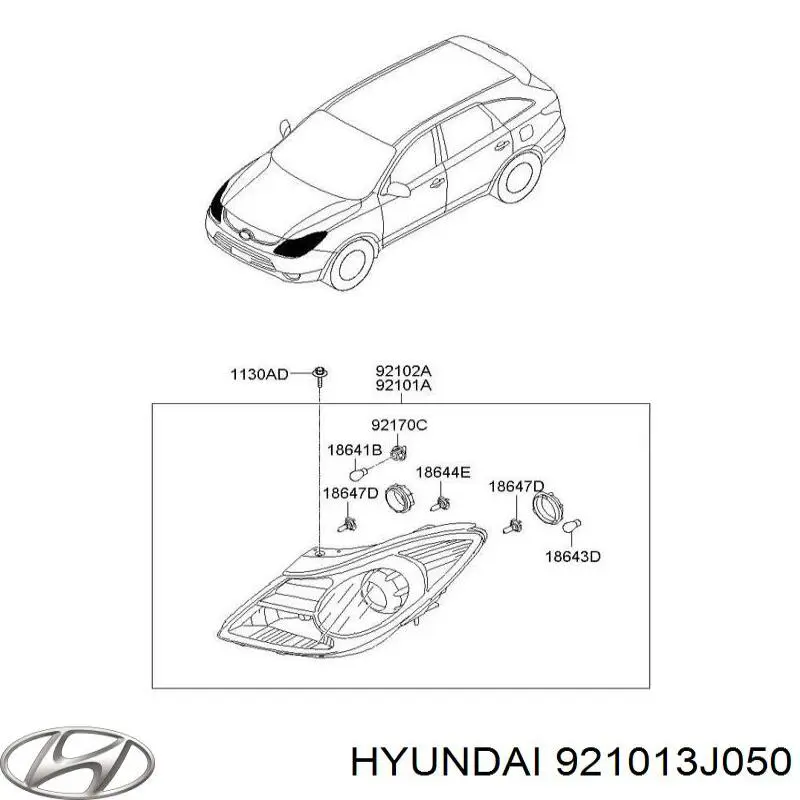 921013J050 Hyundai/Kia luz esquerda