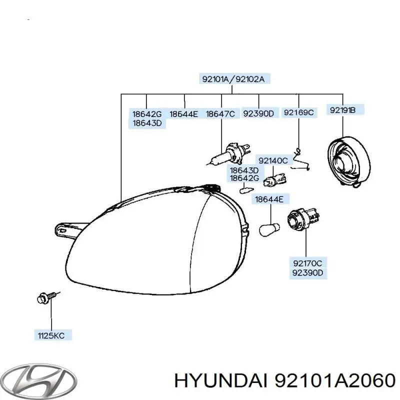 Фара левая Hyundai/Kia 92101A2060 цена, от 214.69 USD