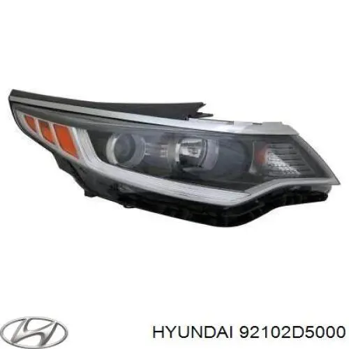 Правая фара 92102D5000 Hyundai/Kia