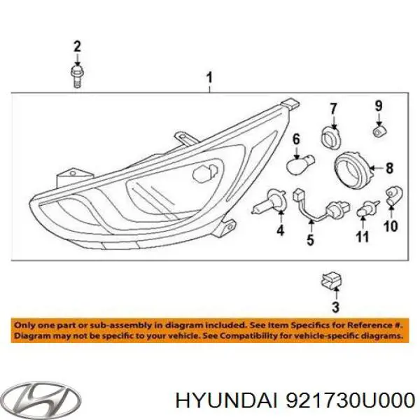 Купить 921730U000 Hyundai/Kia Клипса крепления фары