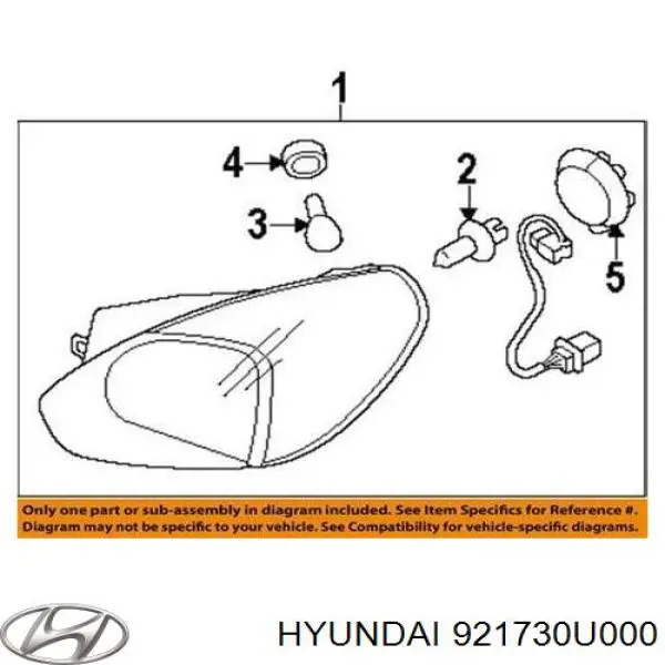 Клипса крепления фары 921730U000 Hyundai/Kia