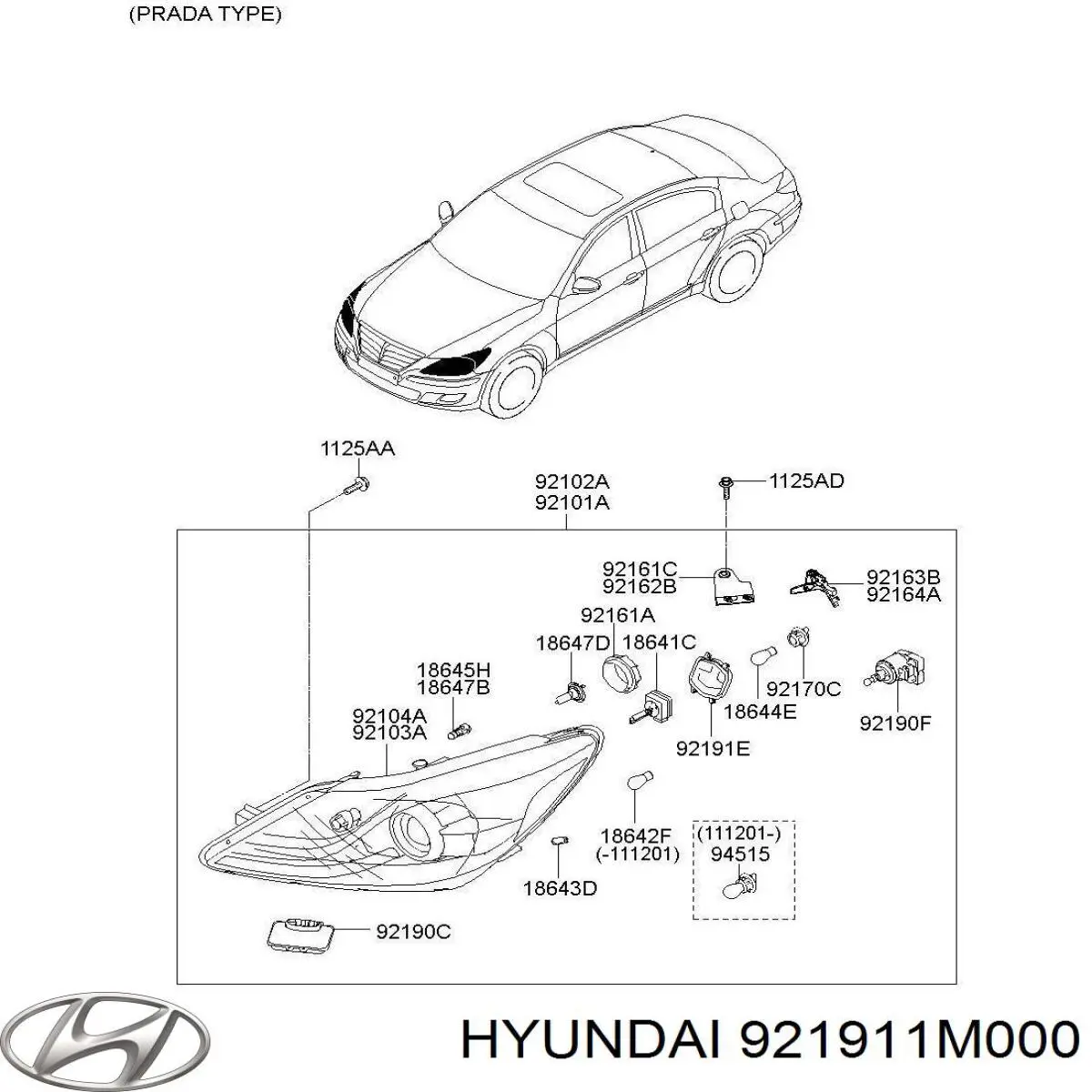 Крышка фары задняя Hyundai/Kia 921911M000