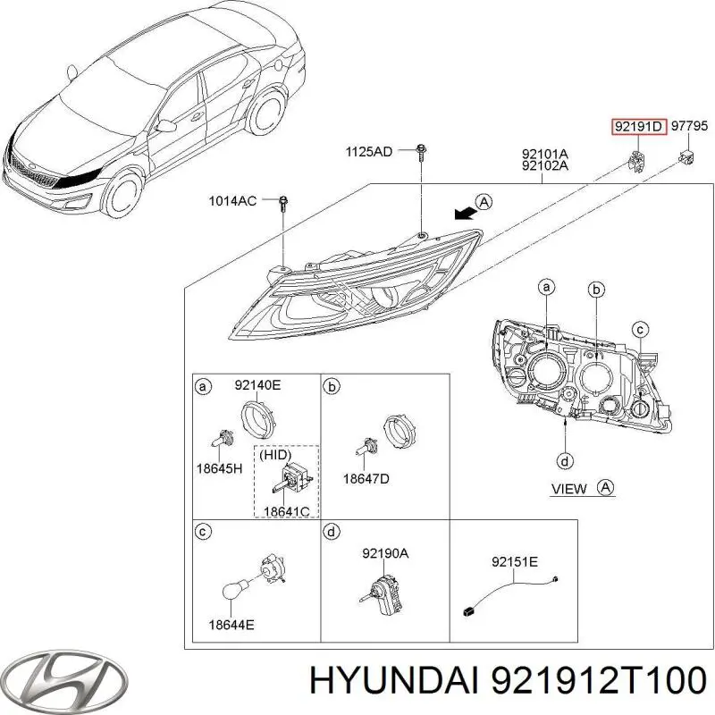 Клипса крепления фары Hyundai/Kia 921912T100 цена, от 3.75 USD