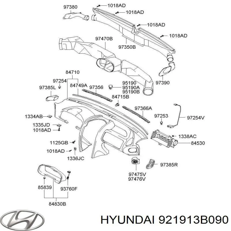 921913B090 Hyundai/Kia sensor traseiro do nível de posição de carroçaria