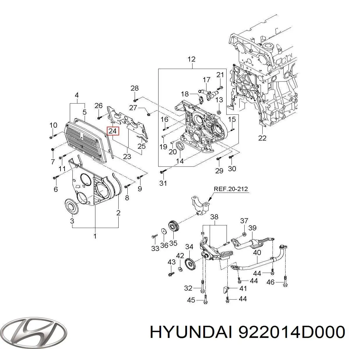 Купить 922014D000 Hyundai/Kia Противотуманка левая