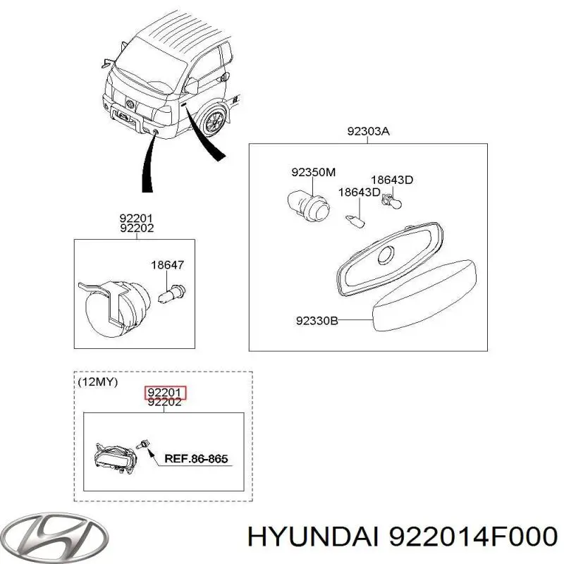 Фара противотуманная, левая Hyundai/Kia 922014F000 цена, от 50.03 USD