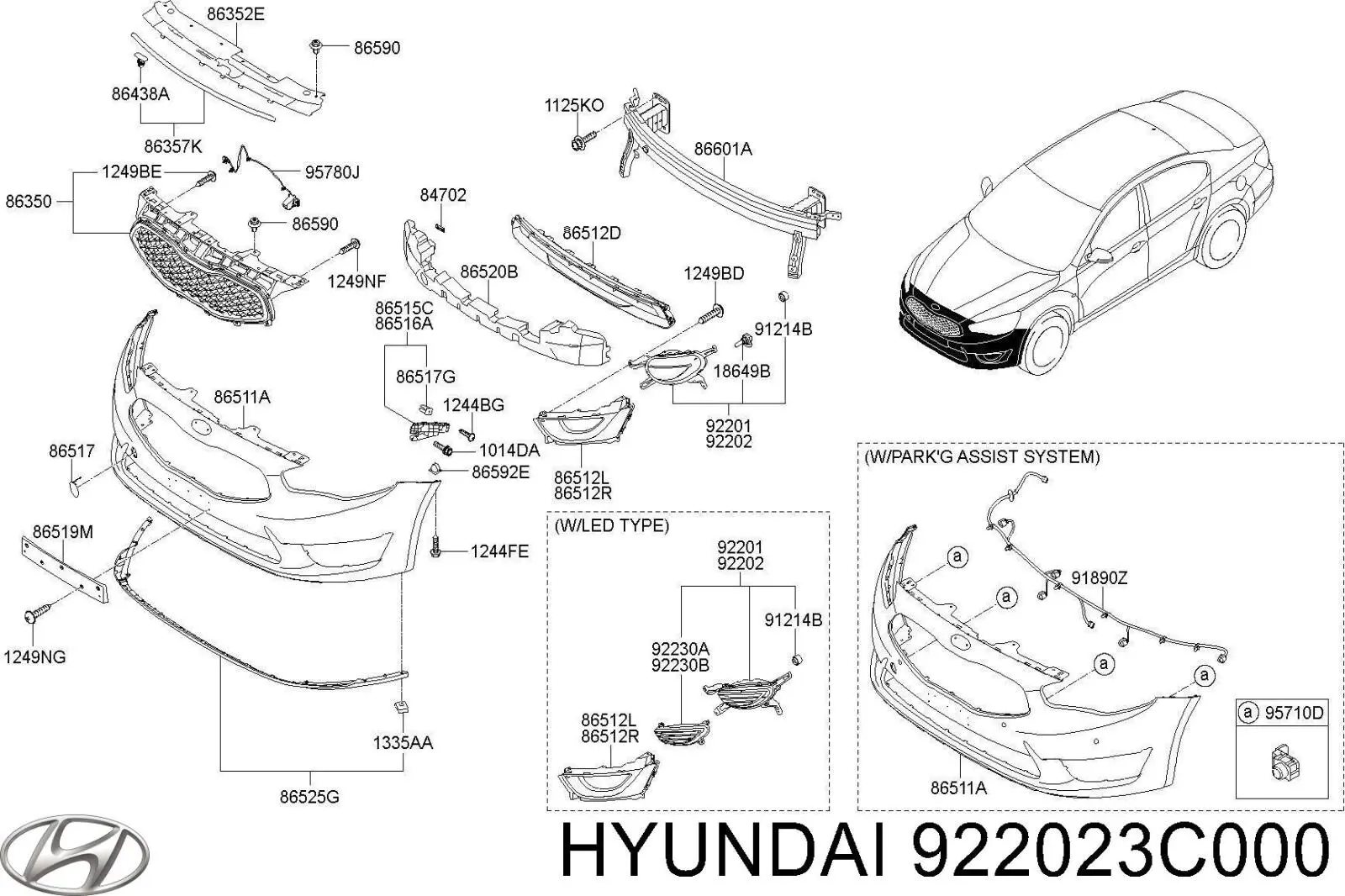 922023C000 Hyundai/Kia фара противотуманная правая