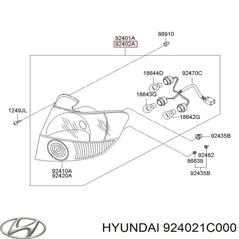 924021C000 Hyundai/Kia фонарь задний правый
