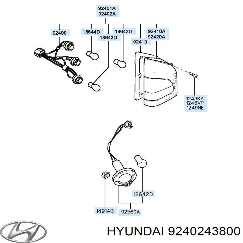 Задний фонарь 4061880E Hyundai/Kia