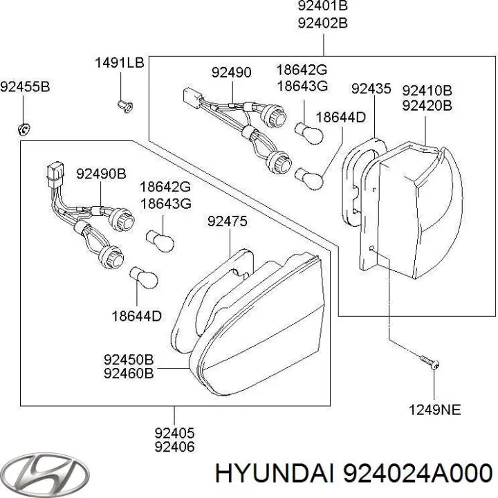 Фара задняя правая внешняя Hyundai/Kia 924024A000 цена, от 5.65 USD