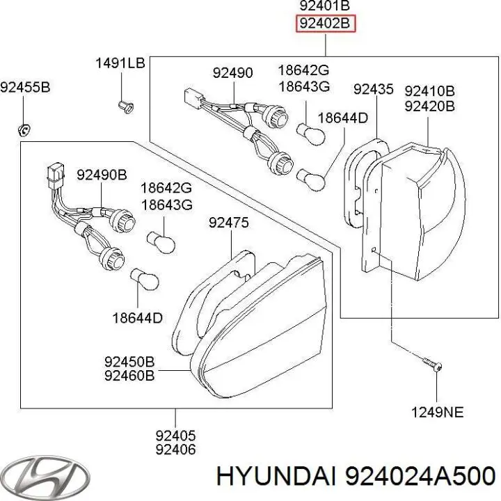 Lanterna traseira direita externa para Hyundai H-1 STAREX 