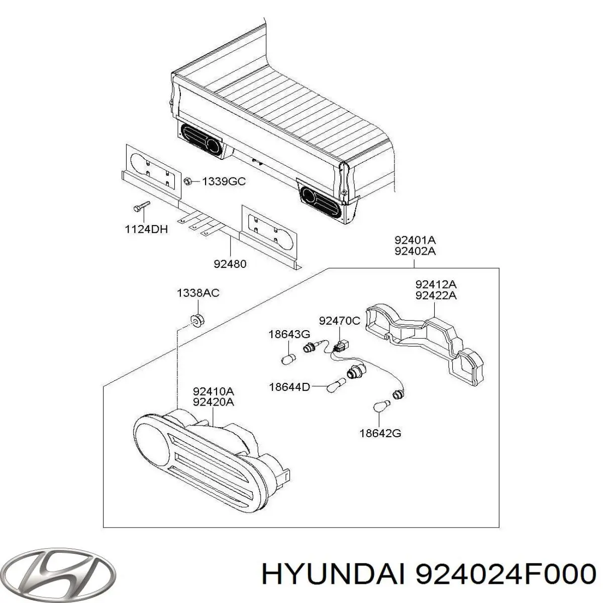 924024F010 Hyundai/Kia фонарь задний правый