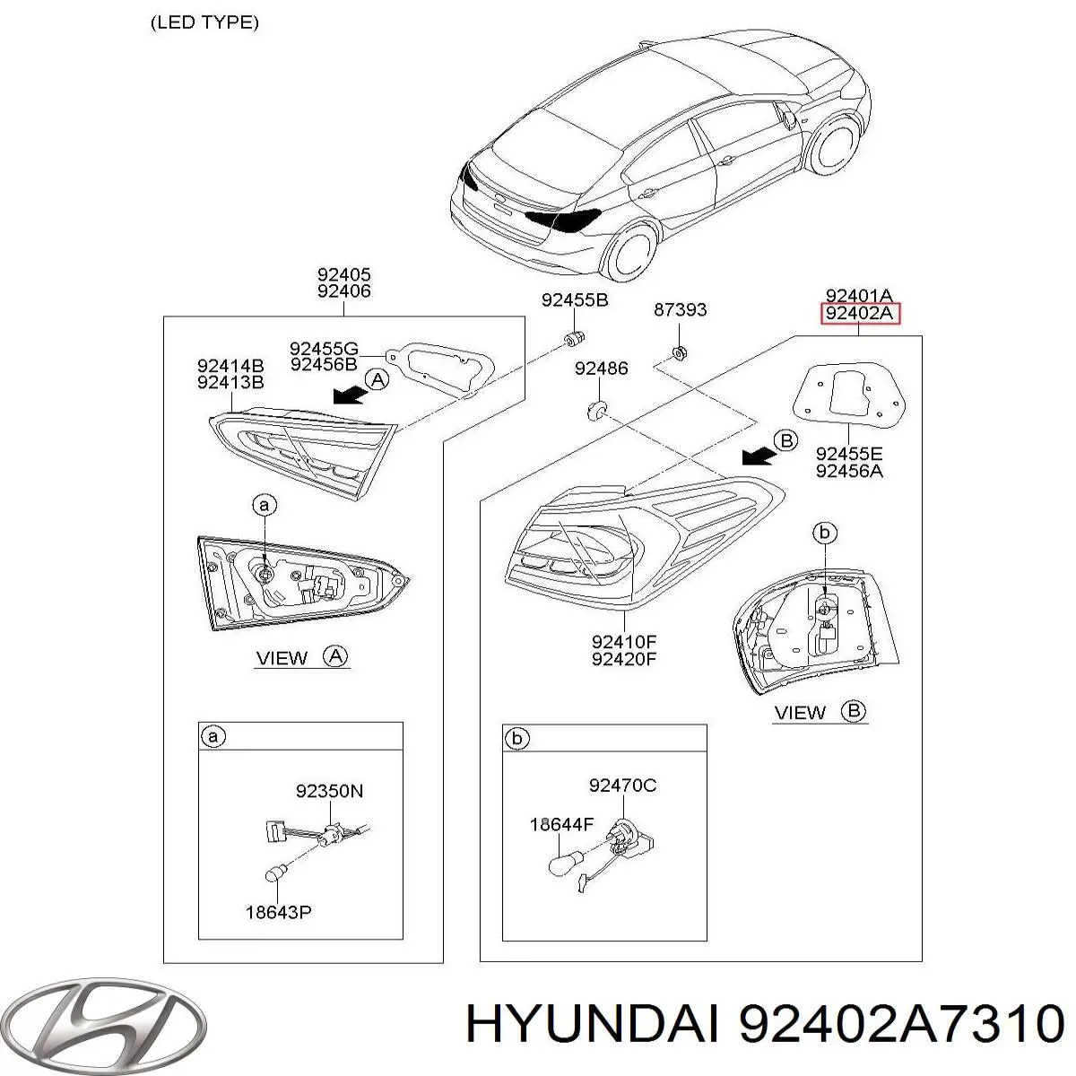 Фара задняя правая внешняя Hyundai/Kia 92402A7310 цена, от 506.48 USD
