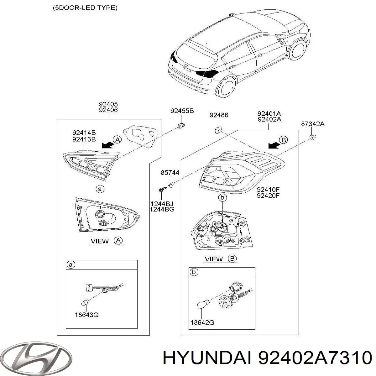 92402A7310 Hyundai/Kia Задний правый внешний фонарь