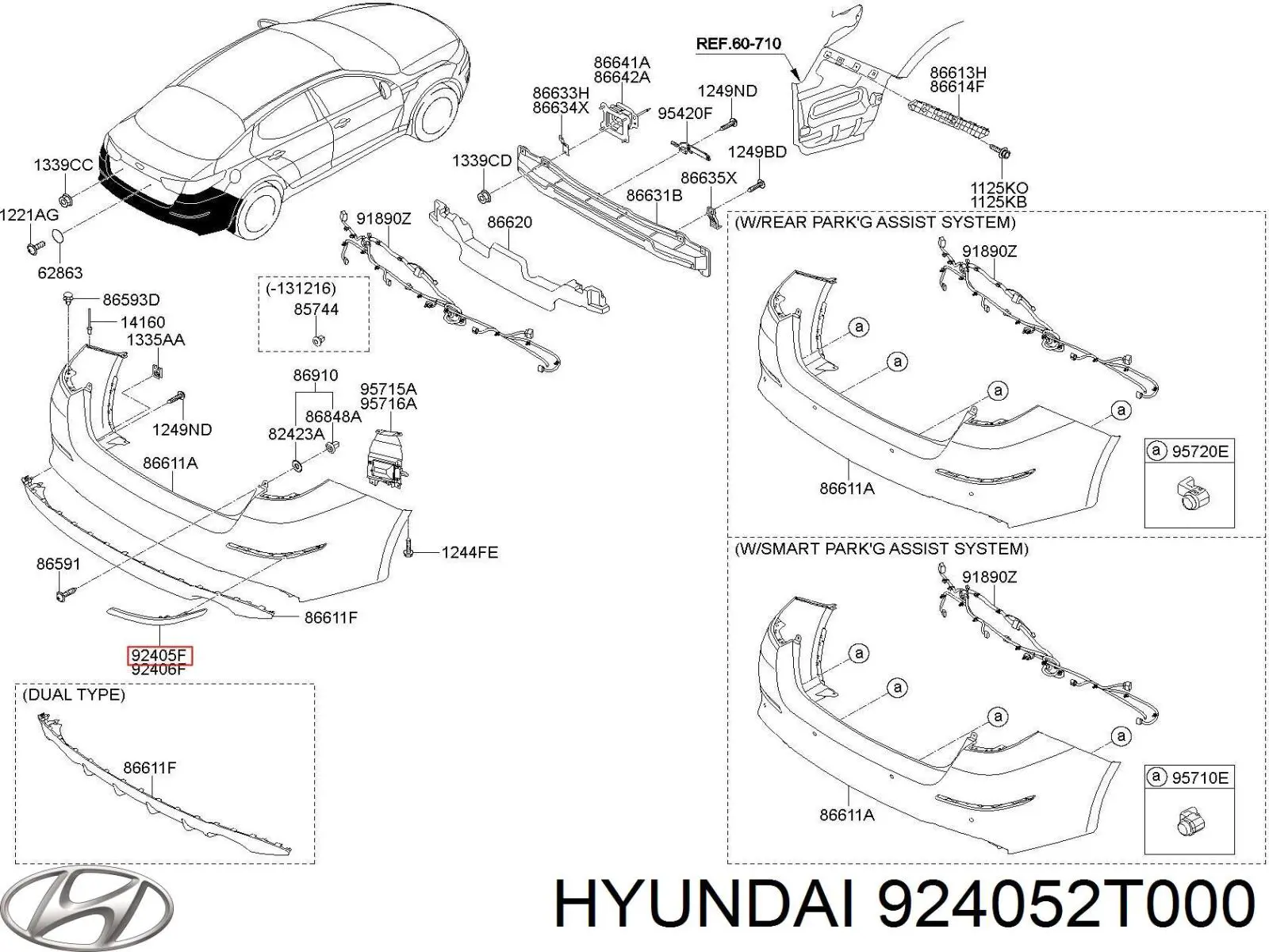 Купить 924052T000 Hyundai/Kia Левый катафот заднего бампера