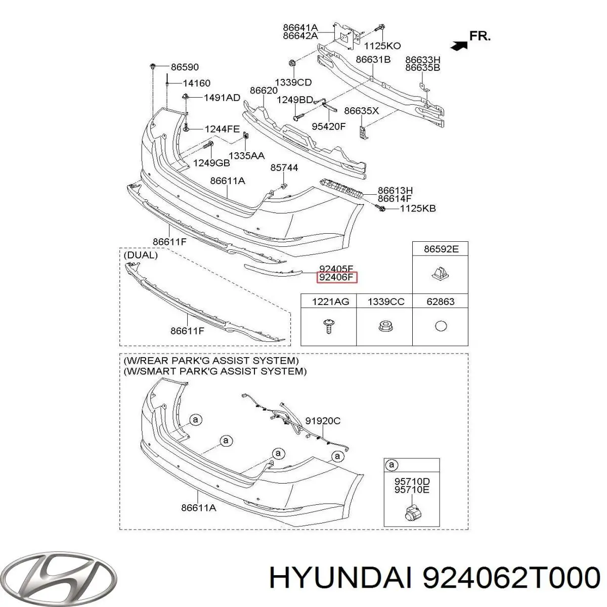 924062T000 Hyundai/Kia катафот (отражатель заднего бампера правый)