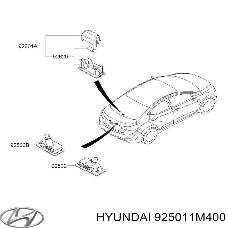 Lanterna da luz de fundo de matrícula traseira para Hyundai I30 (GDH)