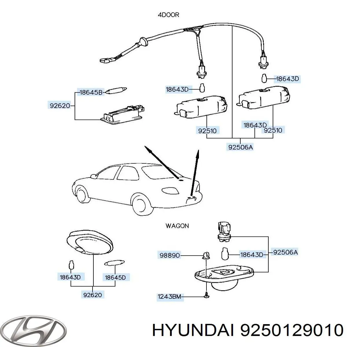 Фонарь подсветки заднего номерного знака на Hyundai Sonata EF