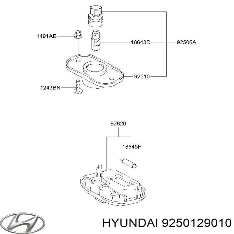 Фонарь подсветки заднего номера Hyundai Sonata IV седан (EF) (1998 - 2001) цена, от 64.51 USD