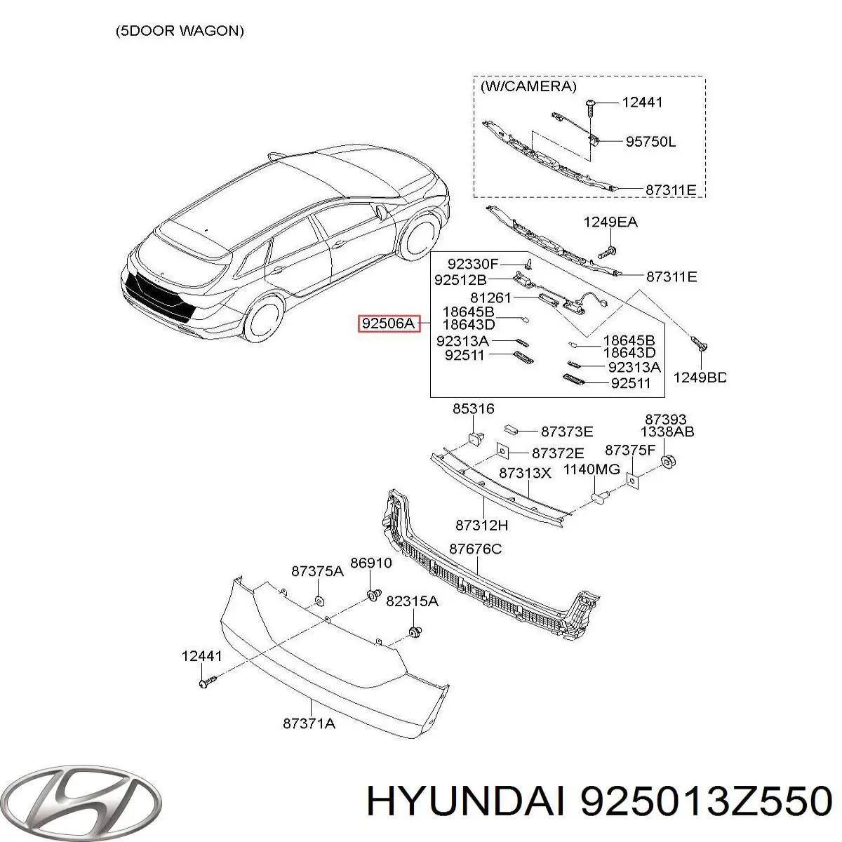 Купить 925013Z550 Hyundai/Kia Фонарь подсветки номерного знака