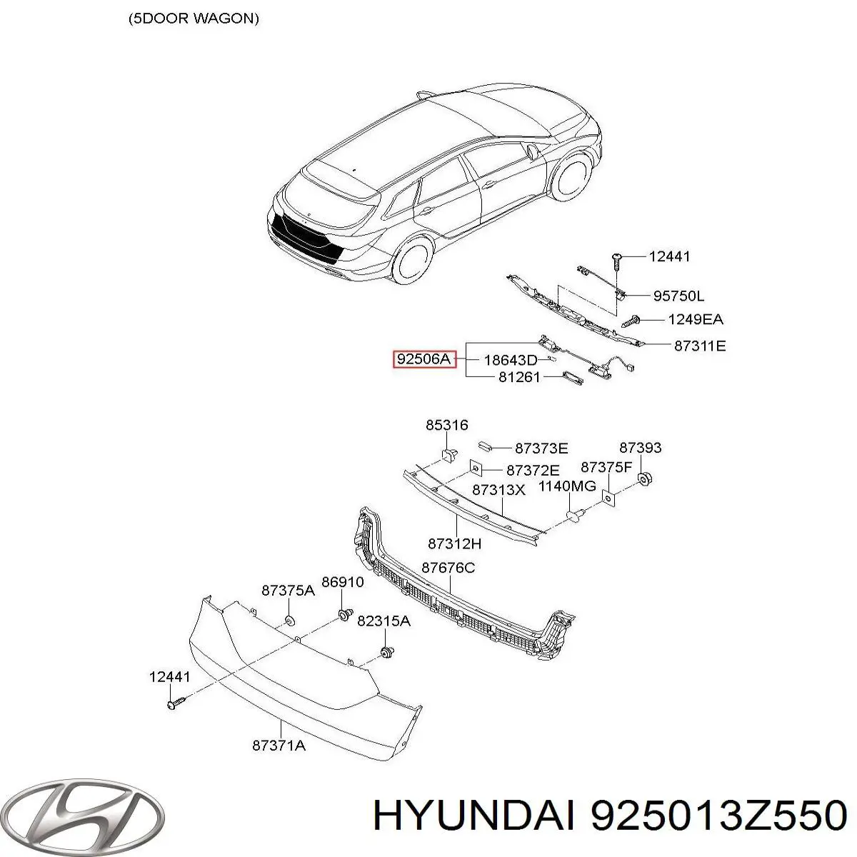 Фонарь подсветки заднего номера Hyundai/Kia 925013Z550 цена, от 63.35 USD