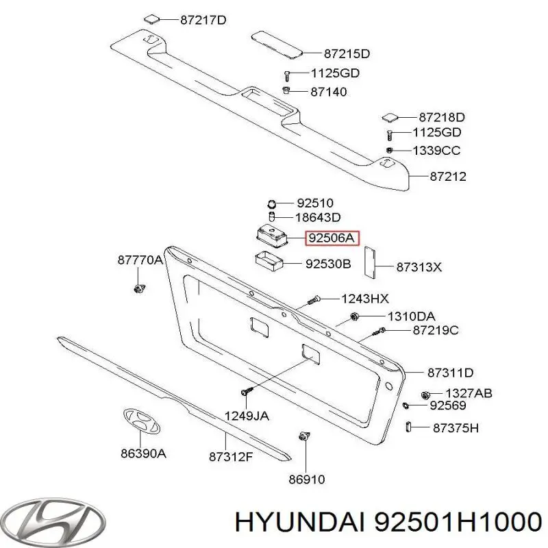 Фонарь подсветки заднего номера Hyundai/Kia 92501H1000 цена, от 22.57 USD
