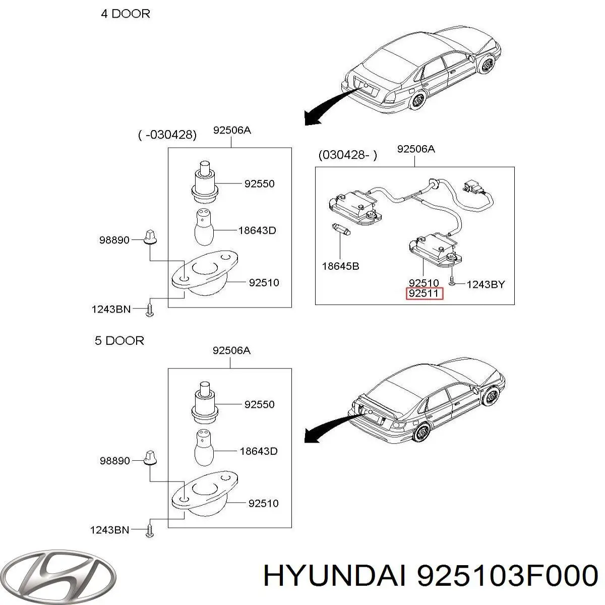  925103F000 Hyundai/Kia