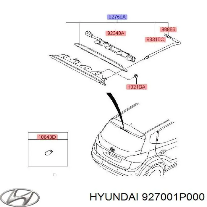 Фонарь сигнала торможения Hyundai/Kia 927001P000 цена, от 105.68 USD