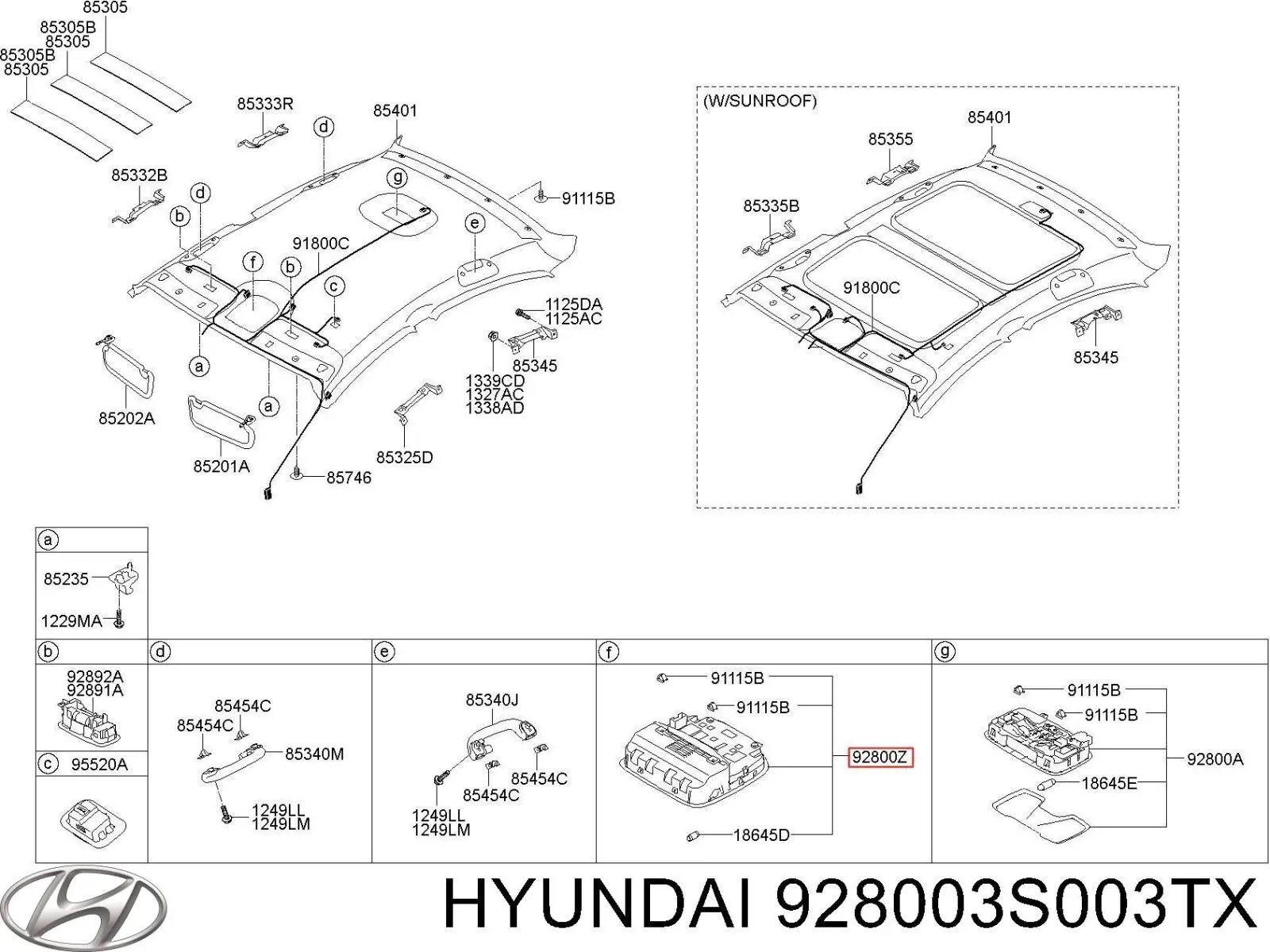 Плафоны внутреннего освещения Hyundai/Kia 928003S003TX цена, от 31.67 USD