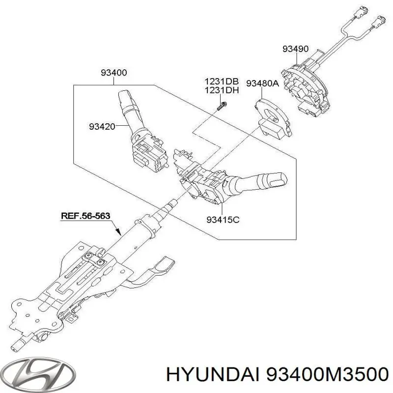 Переключатели подрулевые Hyundai/Kia 93400M3500 цена, от 16.93 USD