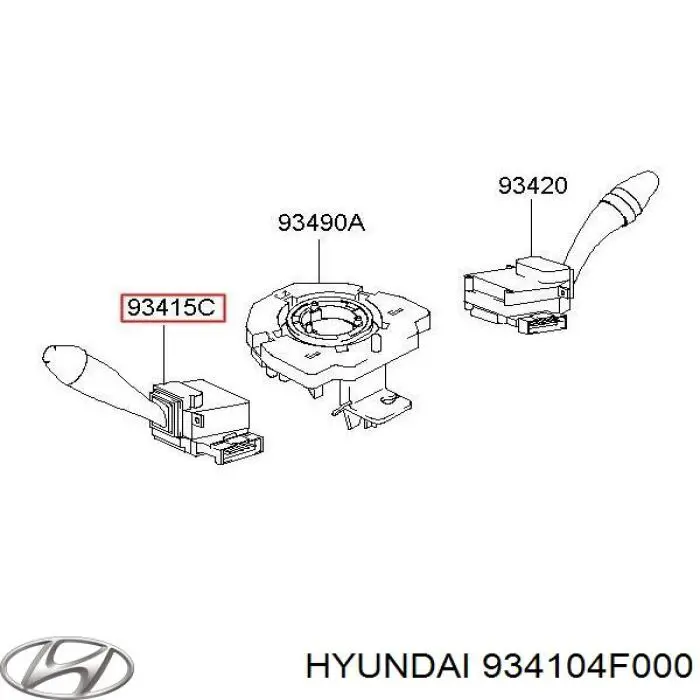 Левый подрулевой переключатель 934104F000 Hyundai/Kia