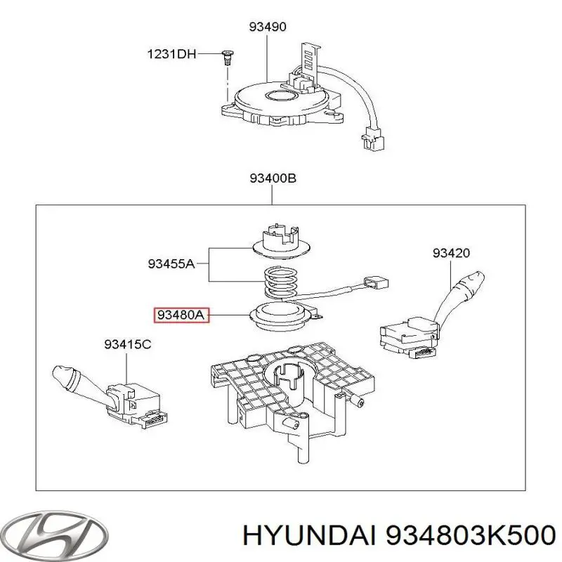 Датчик поворота руля Hyundai/Kia 934803K500 цена, от 6.30 USD