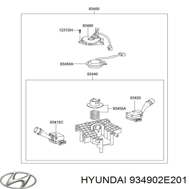934902E201 Hyundai/Kia Кольцо подушки безопасности