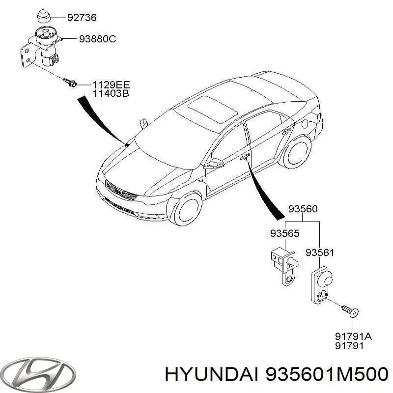 Купить 935601M500 Hyundai/Kia Датчик закрывания дверей
