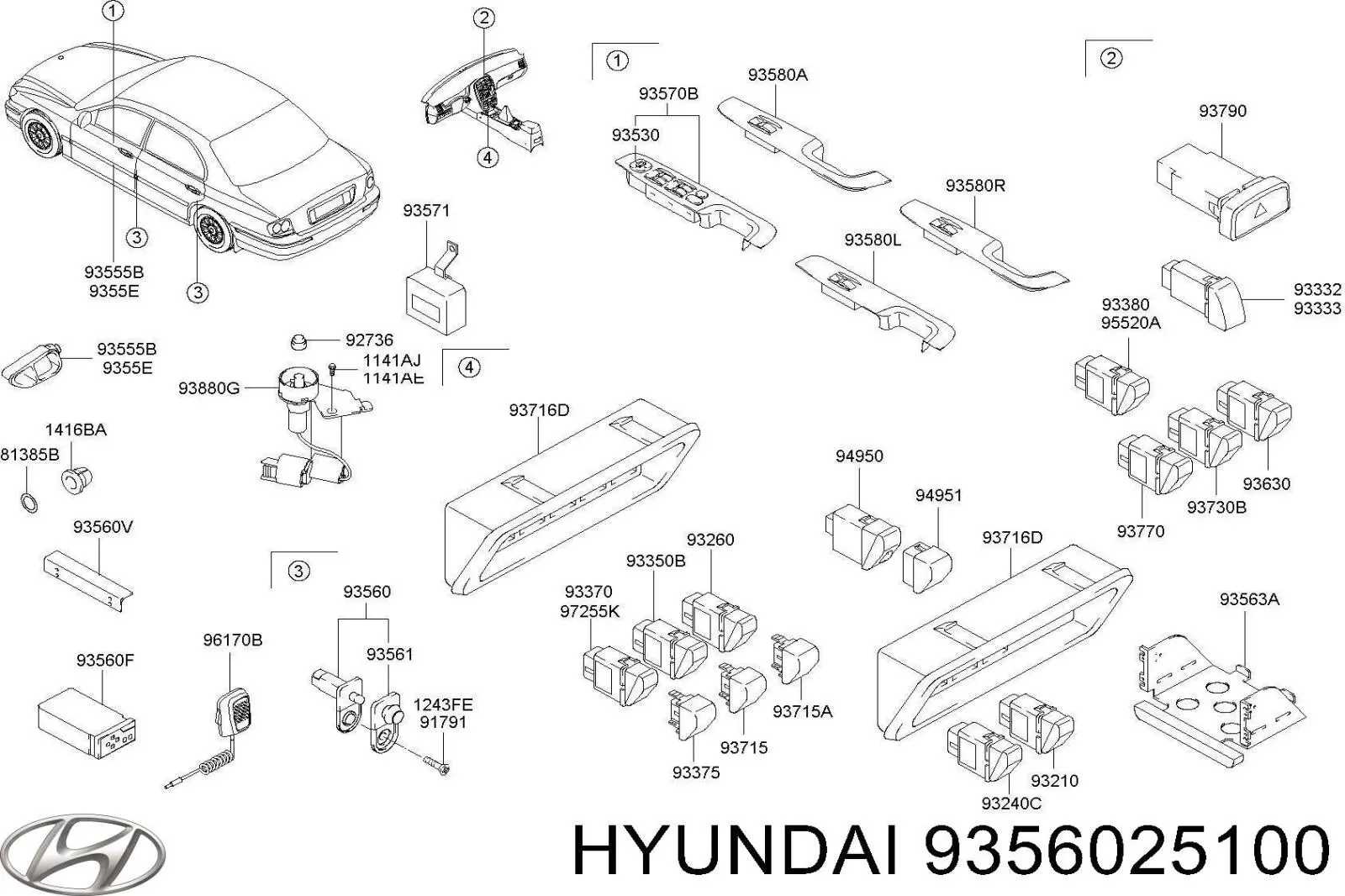 Датчик закрывания дверей (концевой выключатель) Hyundai/Kia 9356025100 цена, от 3.21 USD