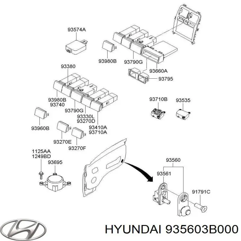 Концевой выключатель Chrysler 935603B100