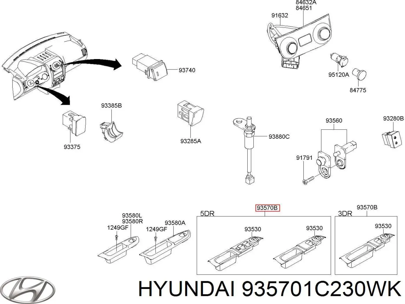 Hyundai/Kia 935701C230WK цена, от 25.42 USD