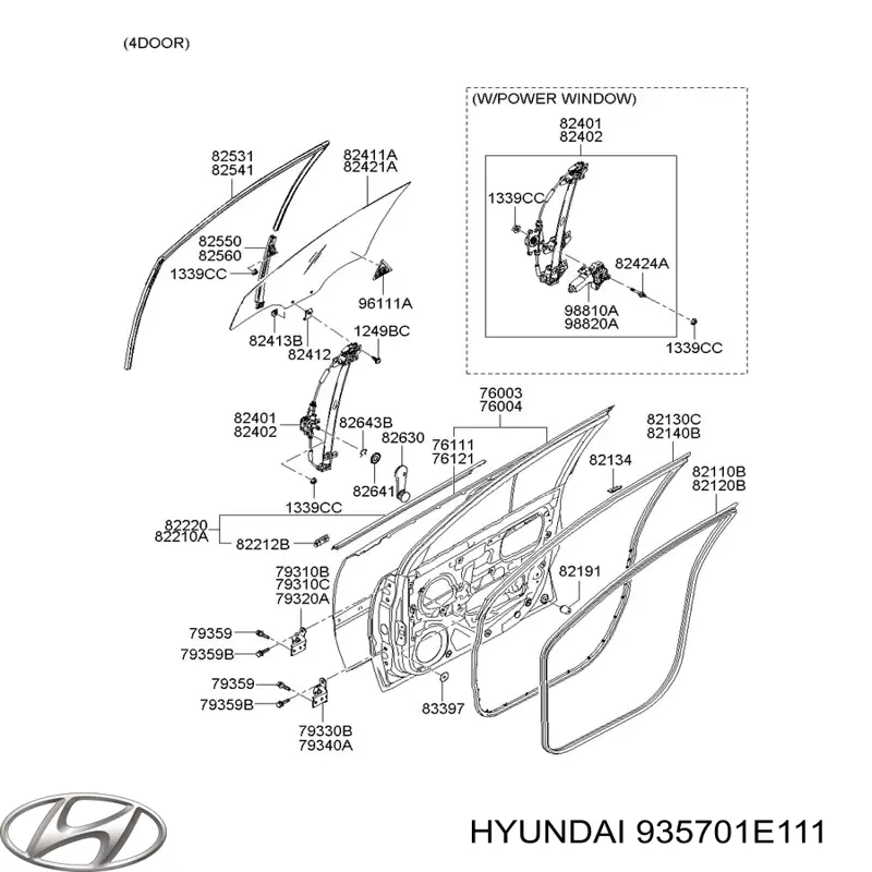 Кнопочный блок управления стеклоподъемником передний левый Hyundai/Kia 935701E111 цена, от 82.65 USD