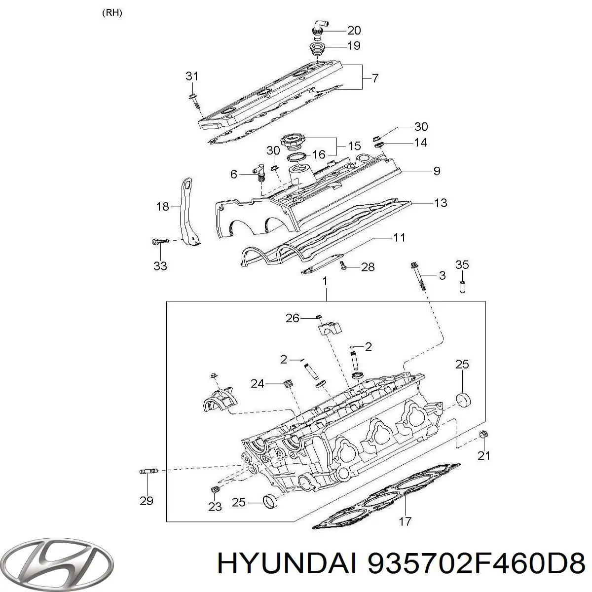 935702F460D8 Hyundai/Kia unidade de botões dianteira esquerda de controlo de elevador de vidro