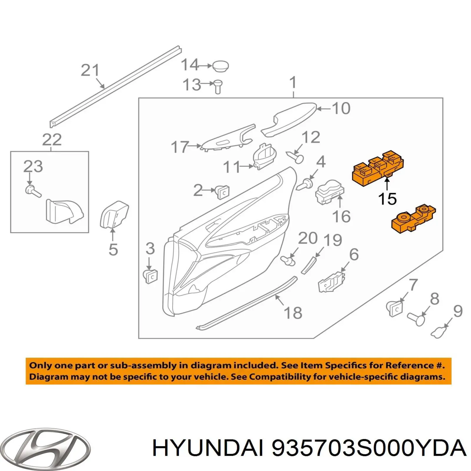  935703S000YDA Hyundai/Kia