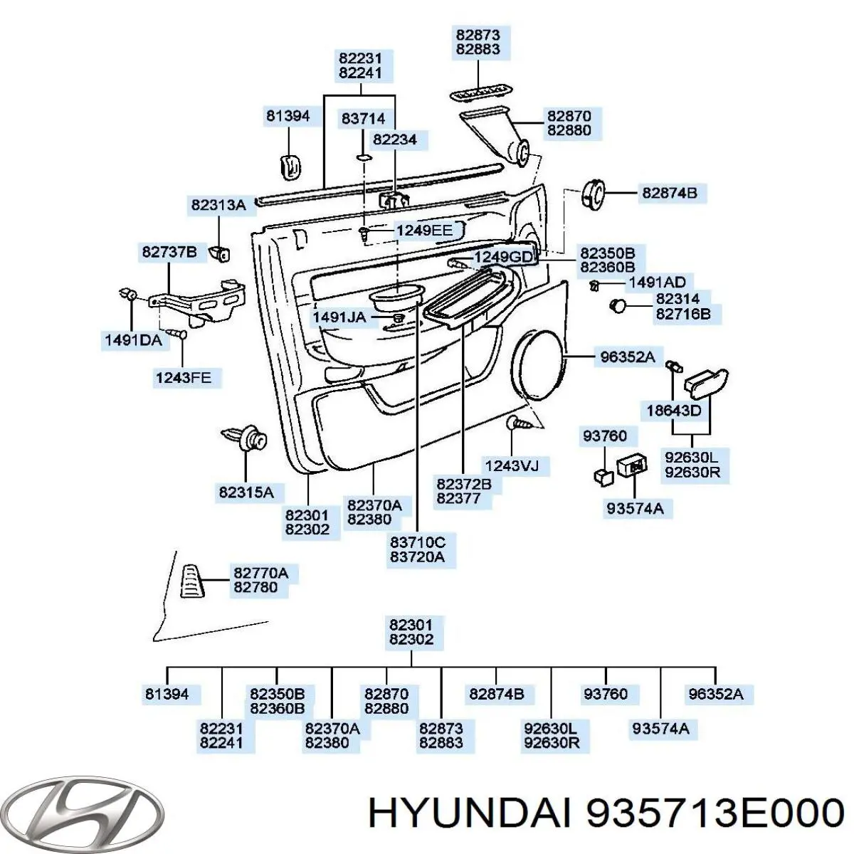 Регулятор зеркал 935713E000 Hyundai/Kia