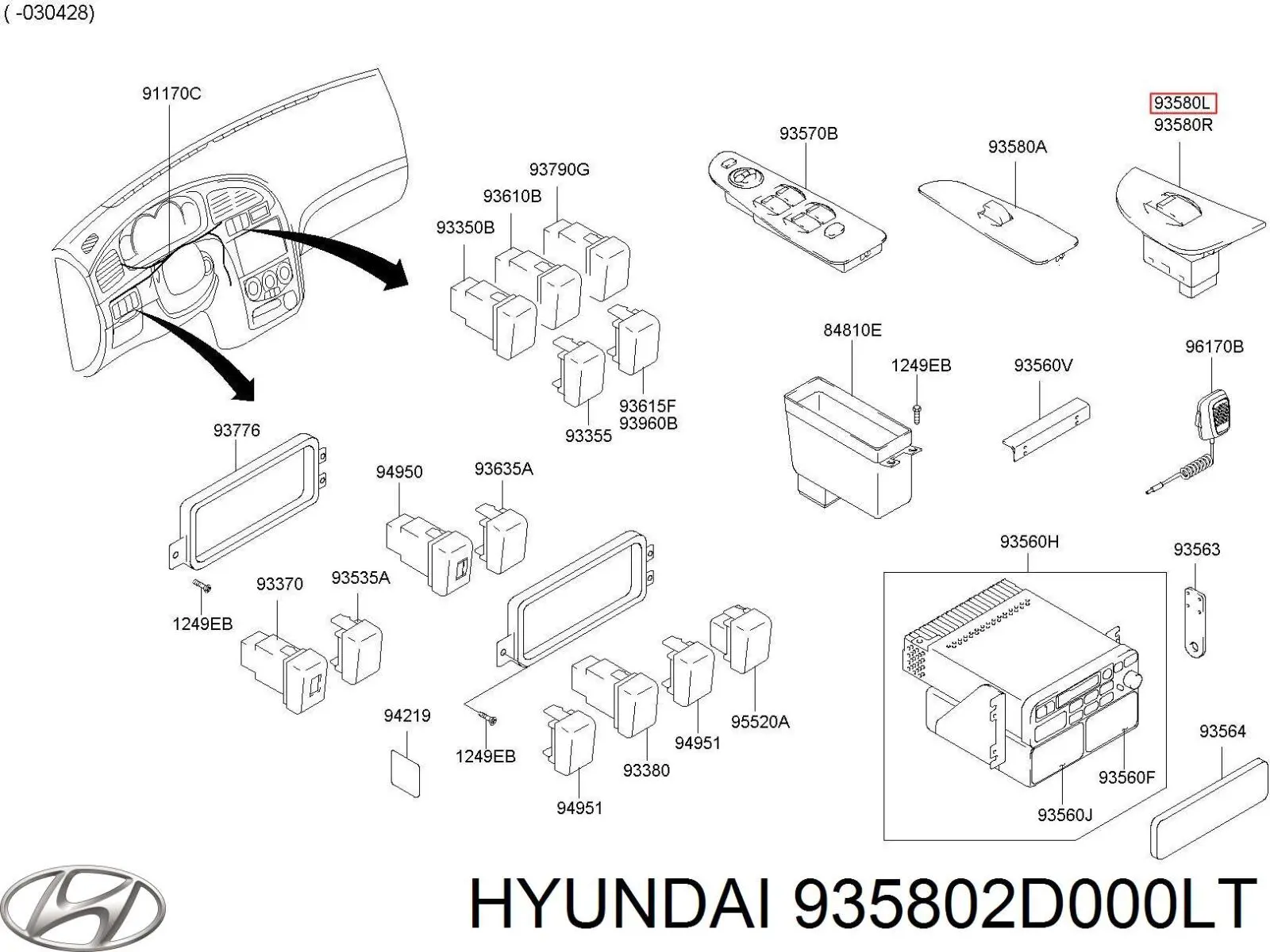  Hyundai/Kia 935802D000LT цена, от 22.09 USD